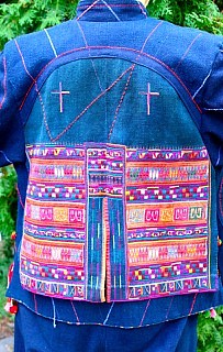 I used remnants of old Akha tribal clothes to embellish the jacket.