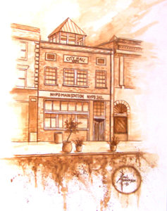 1889 Yakima City Hall coffee on Paper 15 x 11" unframed $285