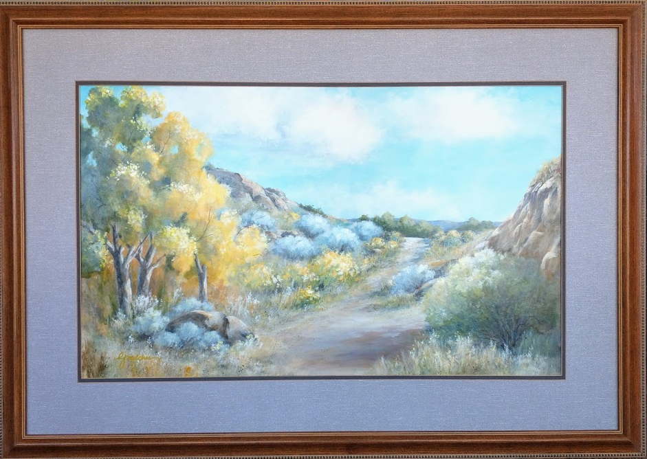 Canyon Path - 22x30 for the actual painting (they provided an old frame and mat).