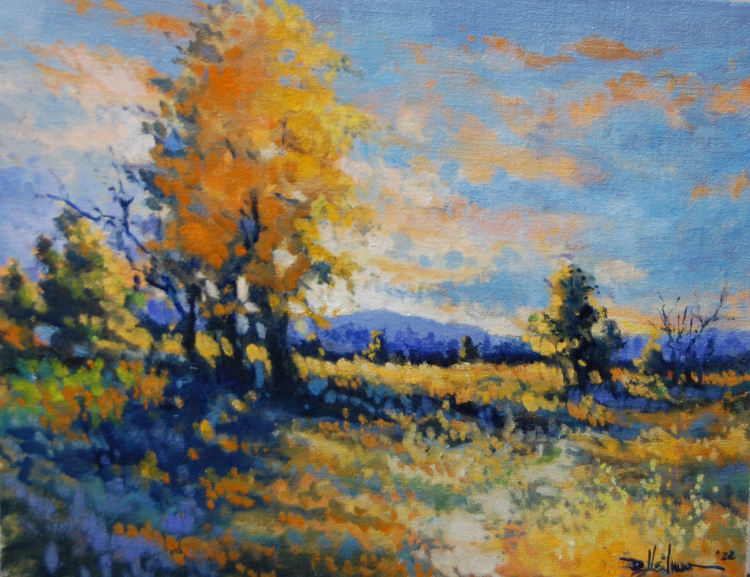 Autumn Trees at Sunset Oil ~ 11"x14"