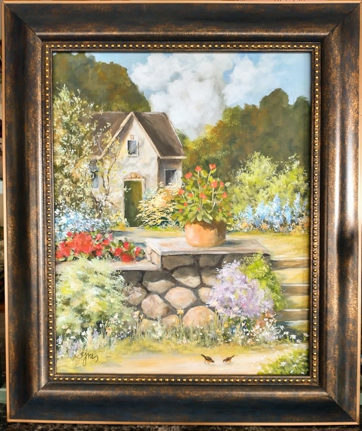 The Entry Garden - 20" x 16" (22" x 26" with frame) $200