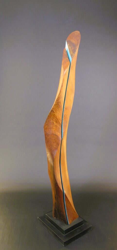Mythical Heights, Mixed wood and glass, 27" x 7" x 6"