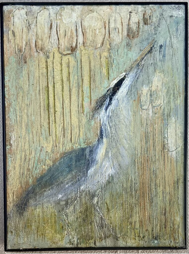 Because Cattails, cold wax and acrylic  6x8