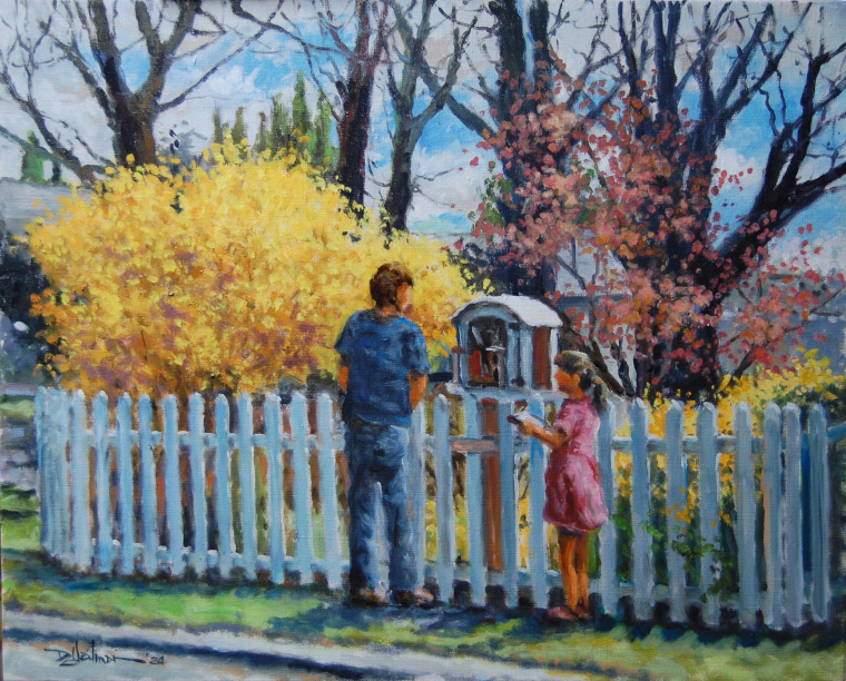 Little Free Library Oil ~ 16"x20" $650