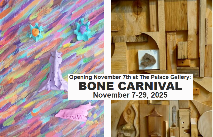 The Palace Gallery is located at 210 W 4th Ave, upstairs above The Palace Cafe.