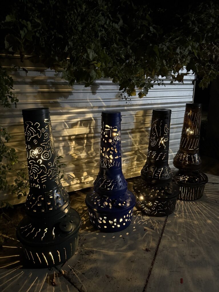 Lit, Repurposed Smudge Pot Lanterns